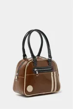 Retro Bowling Hand and Shoulder Bag Tan