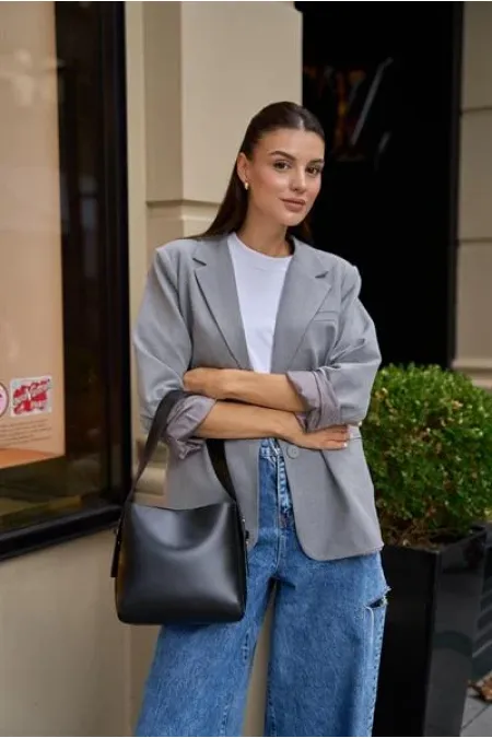 Sac à bandoulière ajustable en cuir souple noir