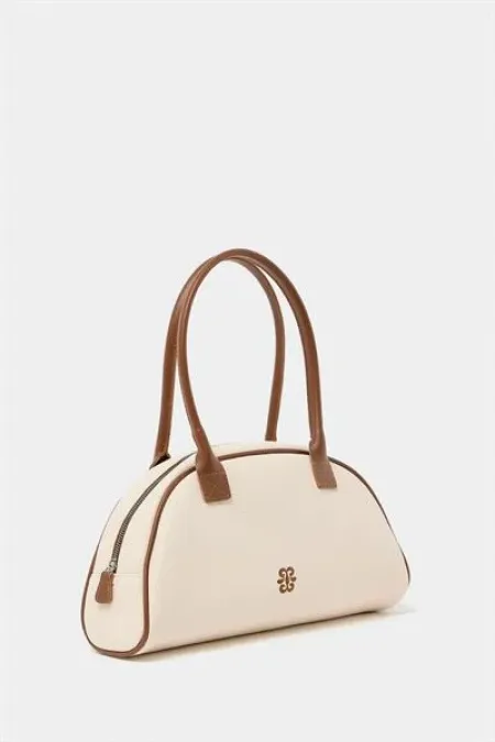 Sac à main et à bandoulière rétro beige