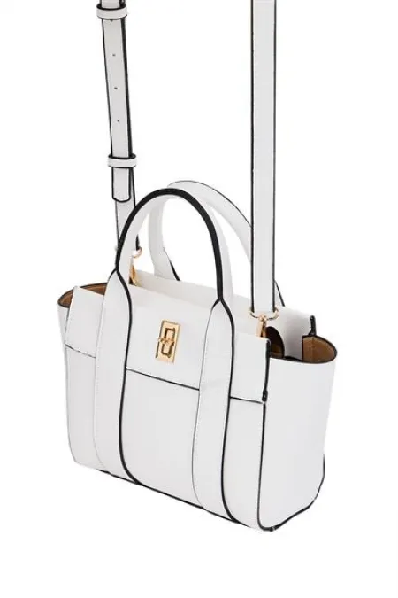 Mini sac fourre-tout à main et à bandoulière blanc