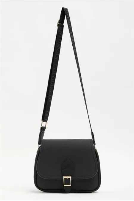 Sac à main et à bandoulière tendance et décontracté à boucle noir