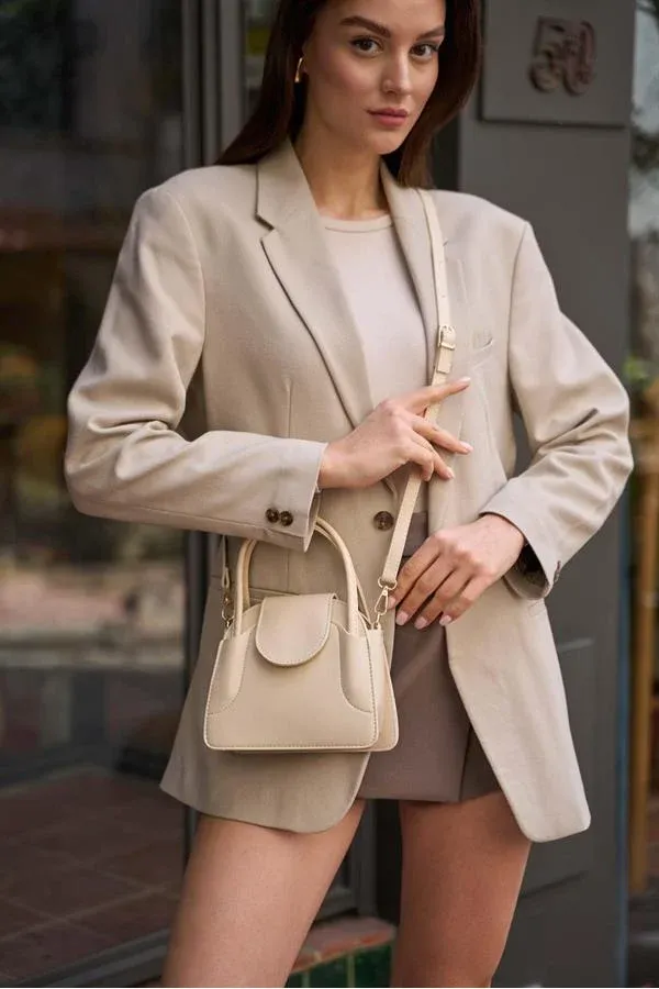 Sac Maja Mini City pour femme avec housse - Beige