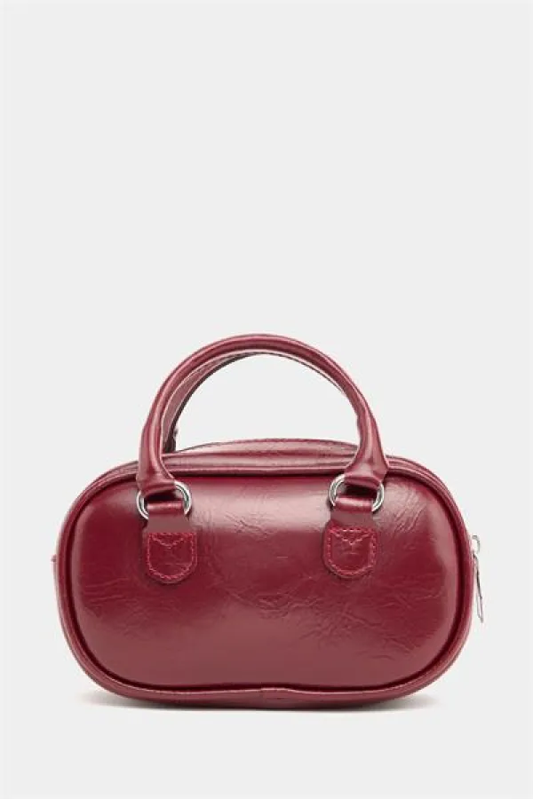 Mini sac bandoulière rétro bordeaux