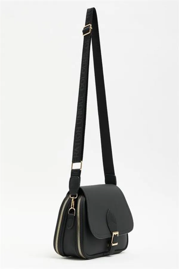 Sac à main et à bandoulière tendance et décontracté à boucle noir
