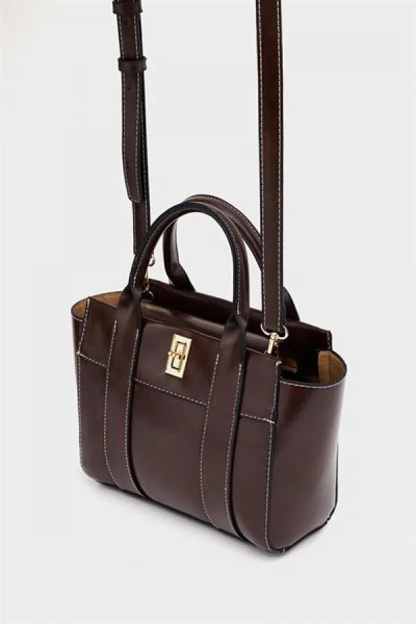 Mini sac fourre-tout à main et à bandoulière marron Mini sac fourre-tout à main et à bandoulière marron