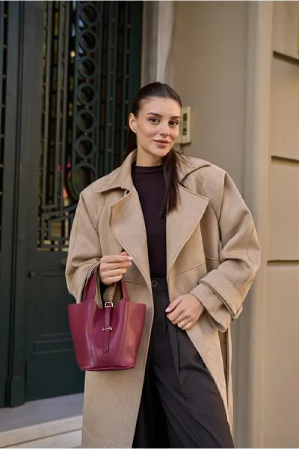Sac panier avec accessoire de verrouillage, rouge bordeaux