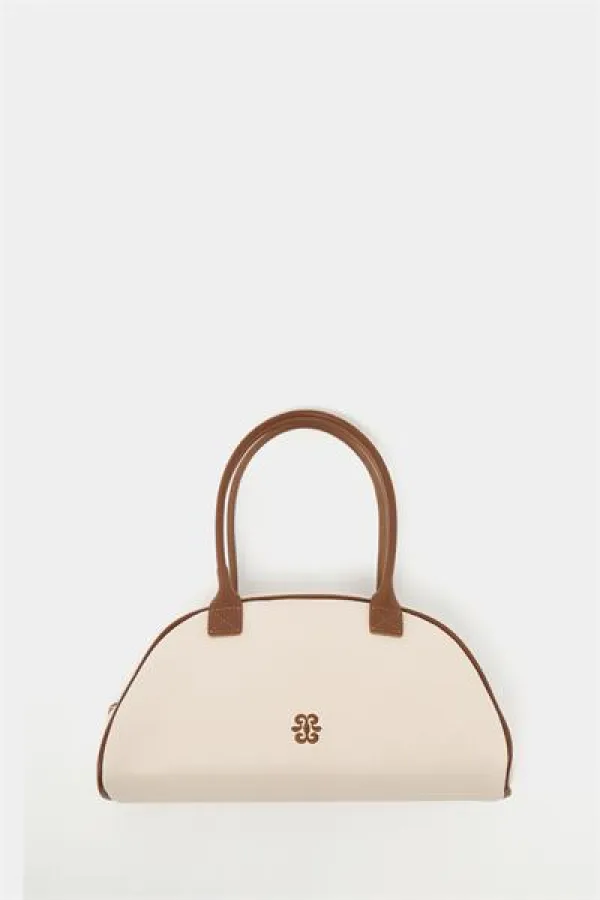 Sac à main et à bandoulière rétro beige