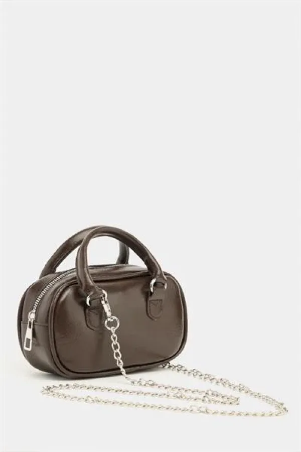 Mini sac bandoulière rétro marron