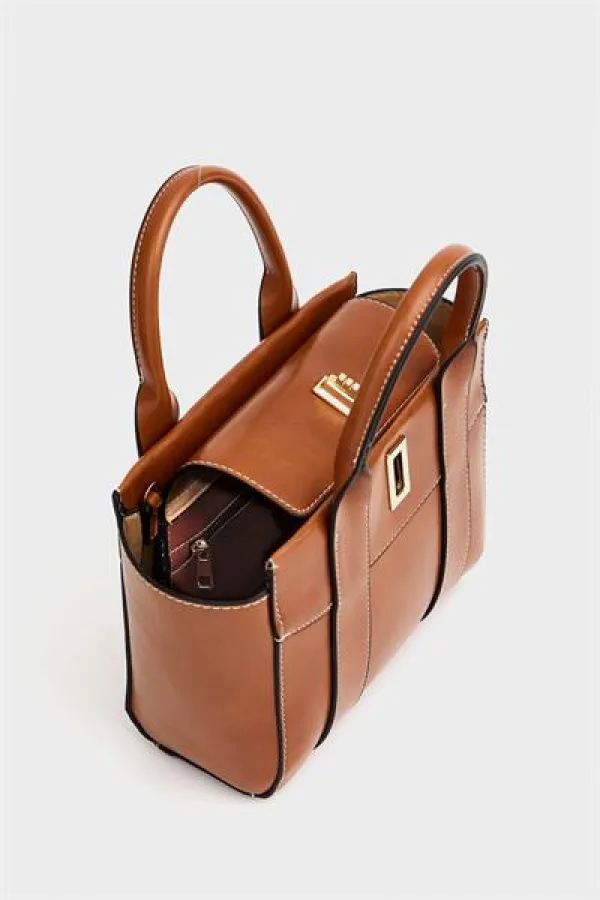Mini sac fourre-tout à main et à bandoulière Tan Mini sac fourre-tout à main et à bandoulière Tan