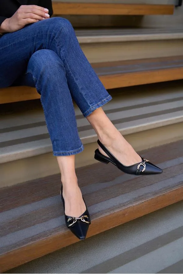 Accessory Detailed Ballerinas Black Accessory Detailed Ballerinas Black