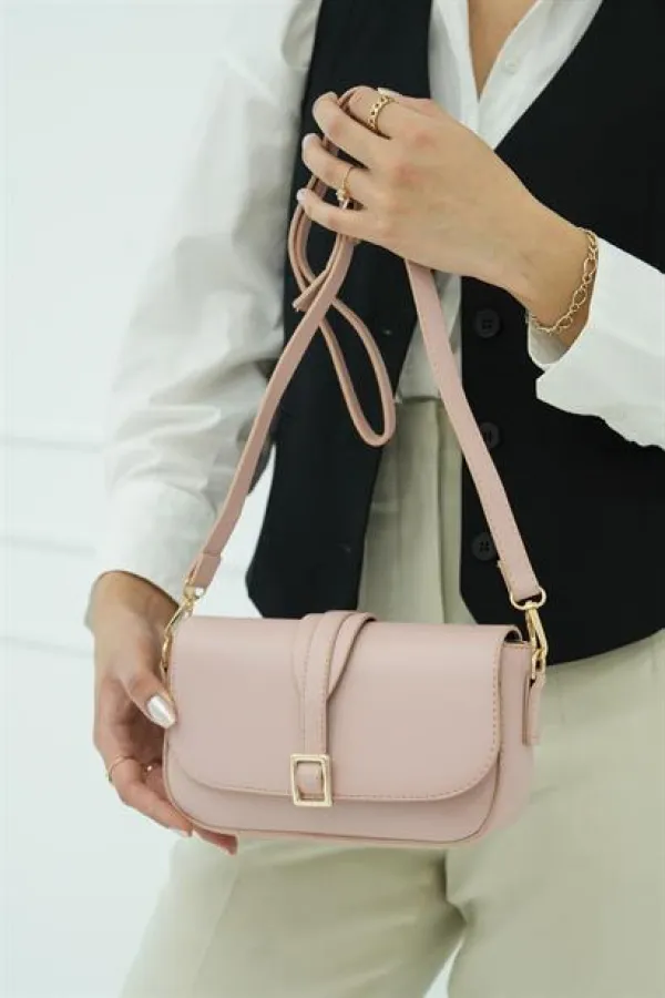 Sac bandoulière à boucle Alina pour femme - Poudre