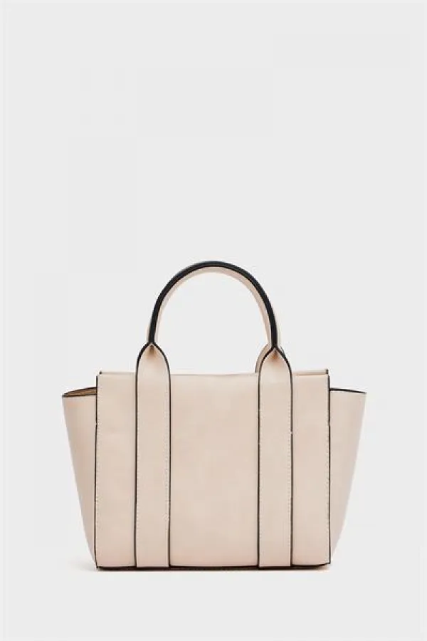 Mini sac fourre-tout à main et à bandoulière crème Mini sac fourre-tout à main et à bandoulière crème
