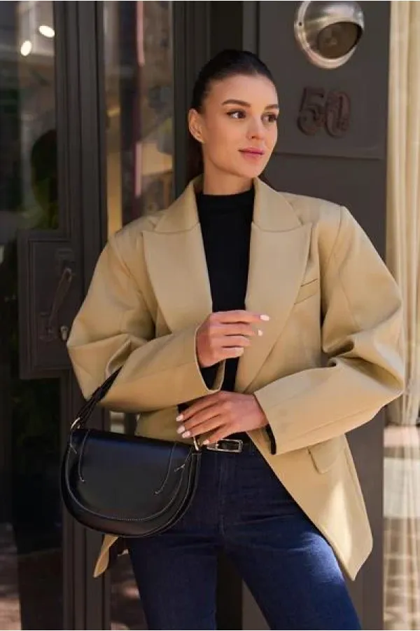 Sac à main et sac à bandoulière à coutures contrastées noir