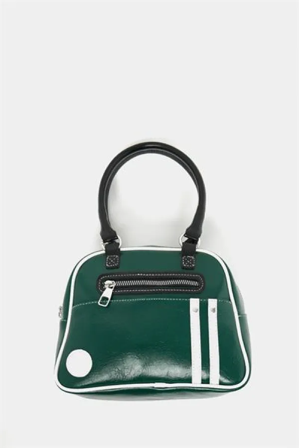 Sac à main et à bandoulière rétro de bowling vert