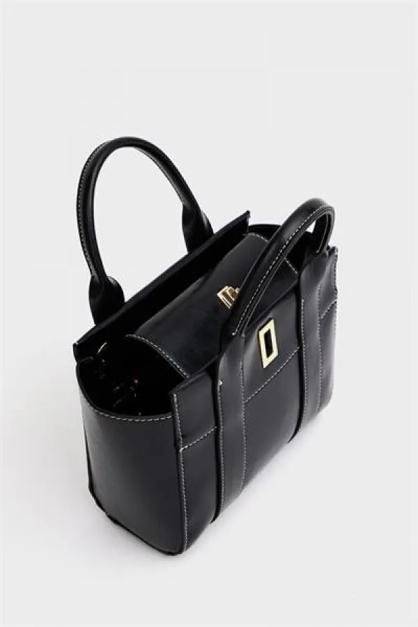 Mini sac fourre-tout à main et à bandoulière noir Mini sac fourre-tout à main et à bandoulière noir