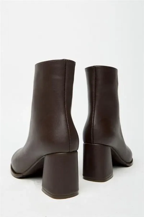 Bottes et bottines marron à talons hauts pour femmes – Bottes zippées décontractées et élégantes