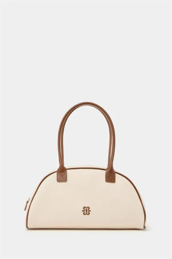 Sac à main et à bandoulière rétro beige