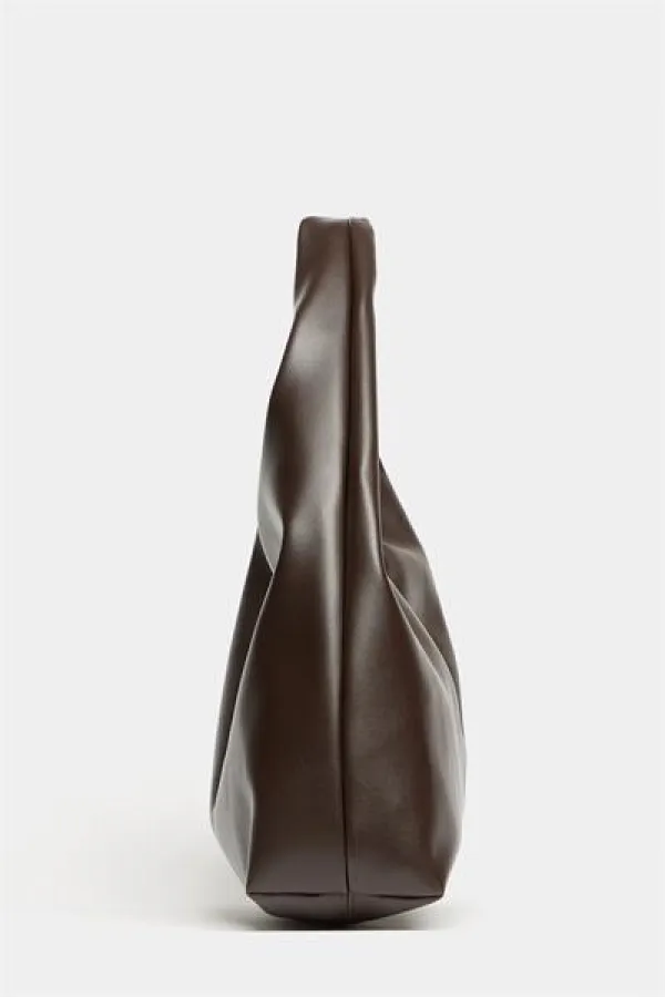 Sac cabas bandoulière en cuir synthétique marron pour femme - Modèle vintage souple Sac cabas bandoulière en cuir synthétique marron pour femme - Modèle vintage souple