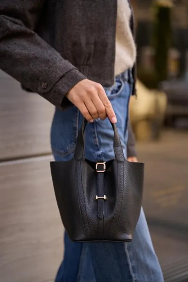 Sac panier avec accessoire de verrouillage noir