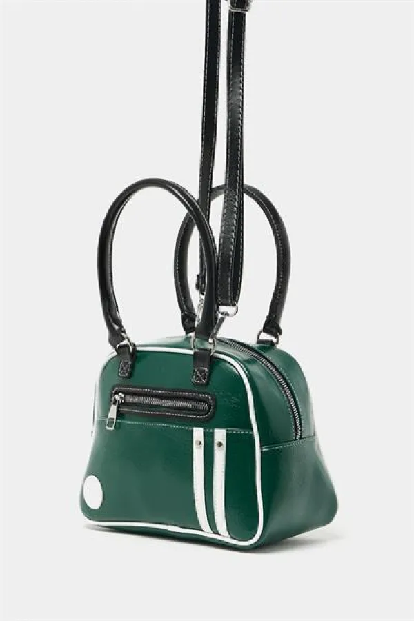 Sac à main et à bandoulière rétro de bowling vert