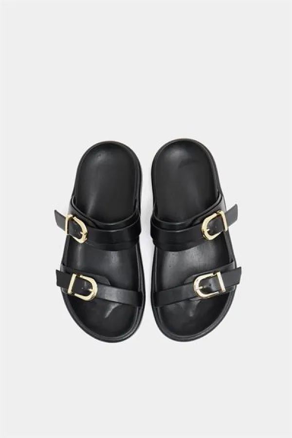 Chaussons tendance à double boucle noirs