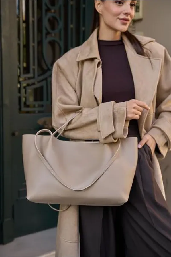 Sac fourre-tout en vison avec boucle
