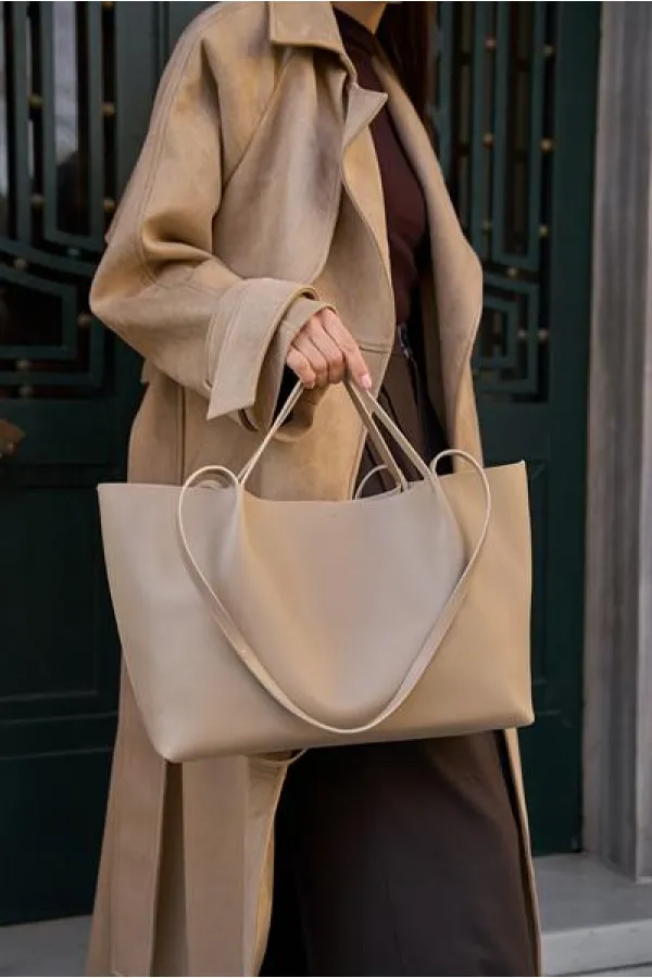 Sac fourre-tout en vison avec boucle