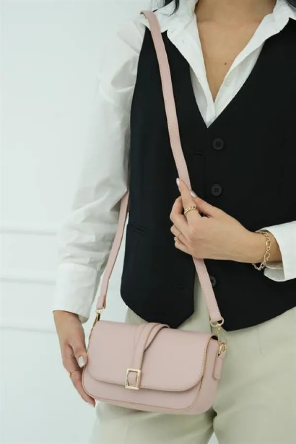 Sac bandoulière à boucle Alina pour femme - Poudre