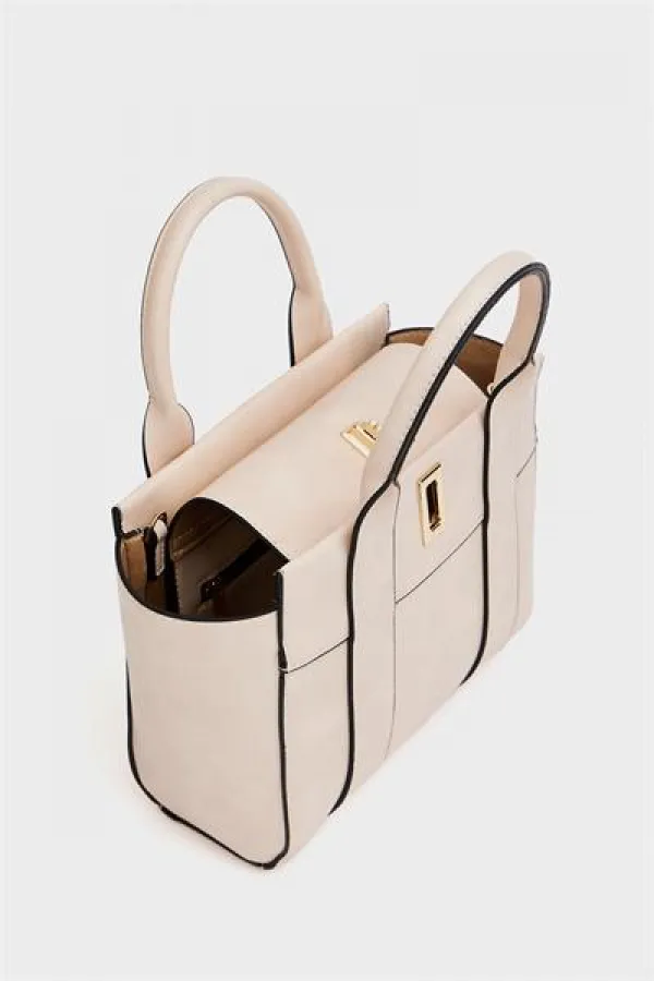Mini sac fourre-tout à main et à bandoulière crème Mini sac fourre-tout à main et à bandoulière crème
