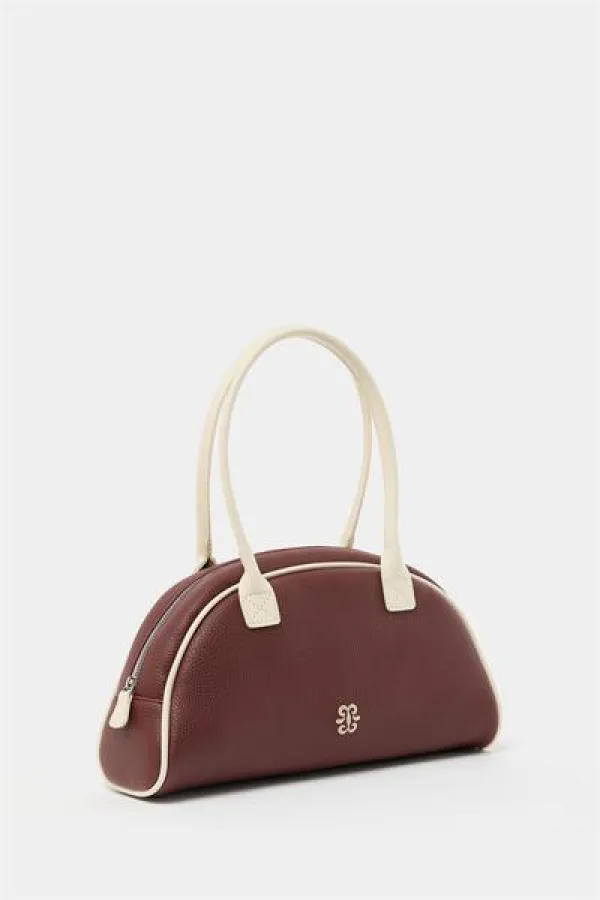 Sac à main et à bandoulière rétro rouge bordeaux
