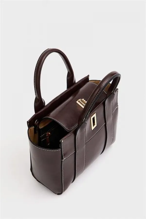 Mini sac fourre-tout à main et à bandoulière marron Mini sac fourre-tout à main et à bandoulière marron