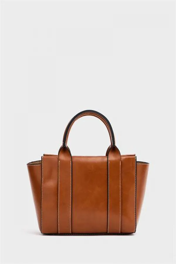 Mini sac fourre-tout à main et à bandoulière Tan Mini sac fourre-tout à main et à bandoulière Tan