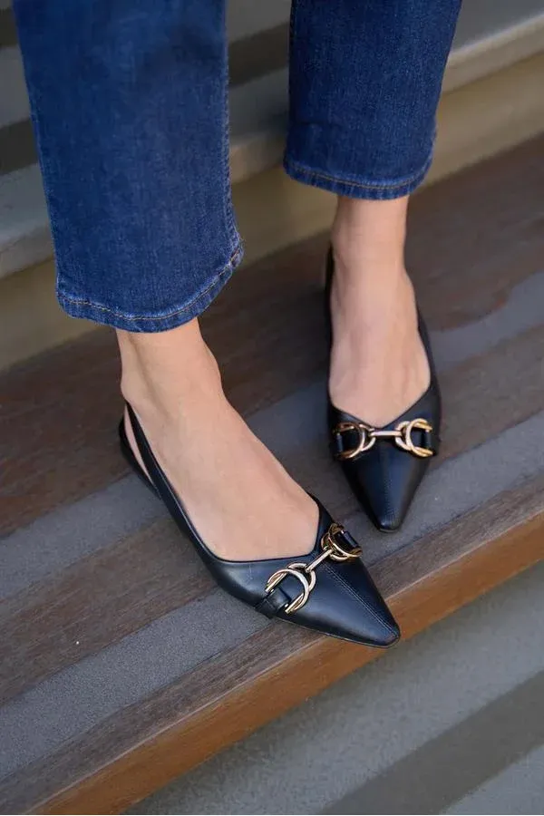 Accessory Detailed Ballerinas Black Accessory Detailed Ballerinas Black