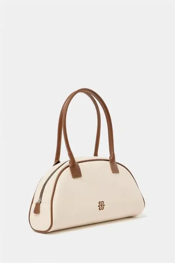 Sac à main et à bandoulière rétro beige