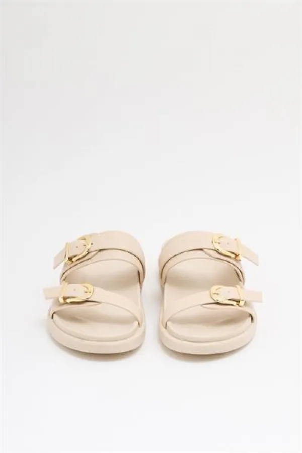 Chaussons tendance à double boucle crème