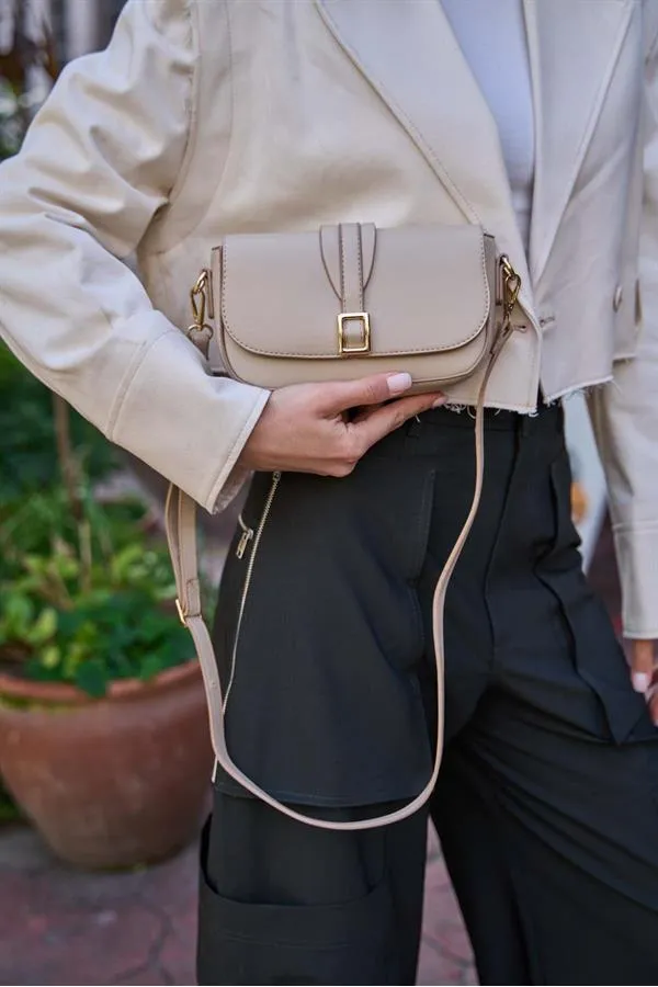 Sac bandoulière à boucle Alina pour femme - Vison