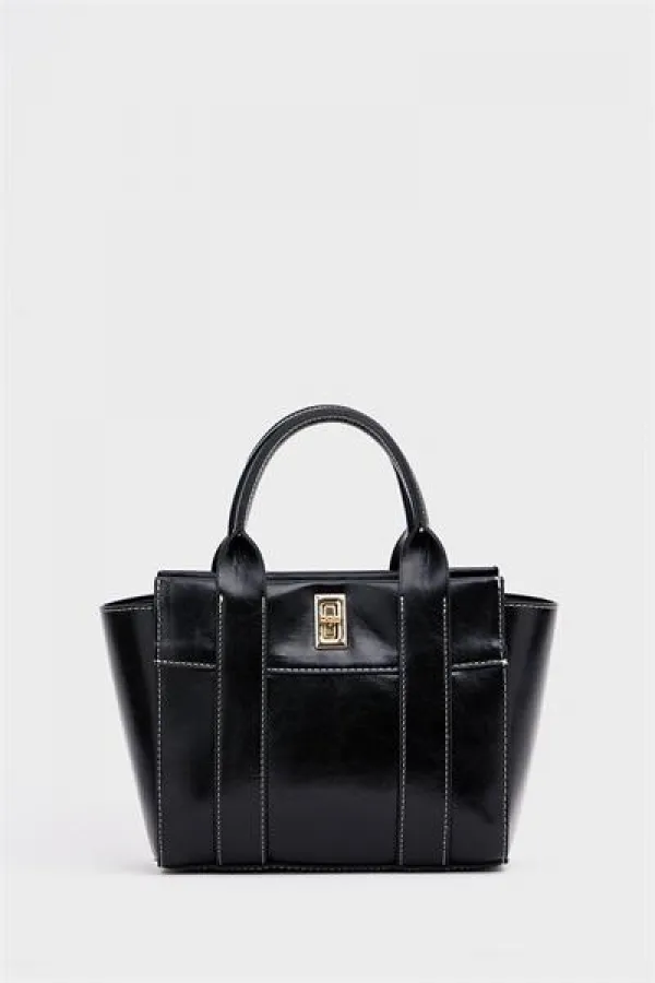 Mini sac fourre-tout à main et à bandoulière noir Mini sac fourre-tout à main et à bandoulière noir