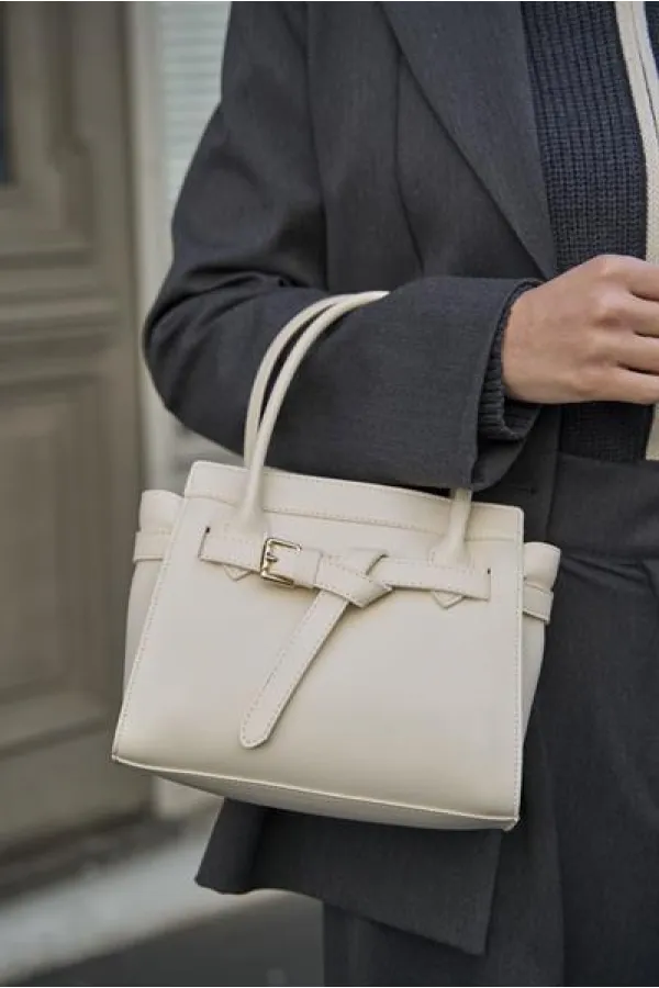 Mini sac à main et à bandoulière avec ceinture détaillée beige
