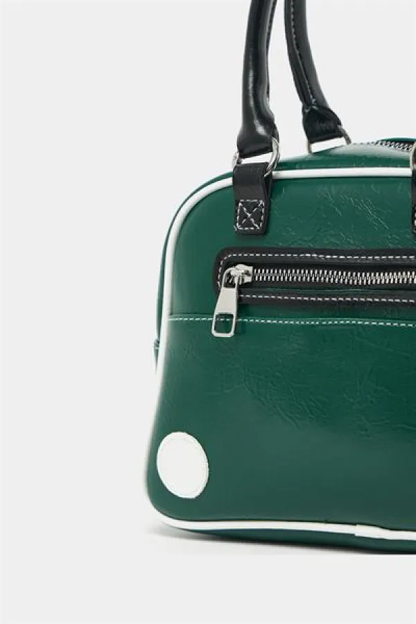 Sac à main et à bandoulière rétro de bowling vert
