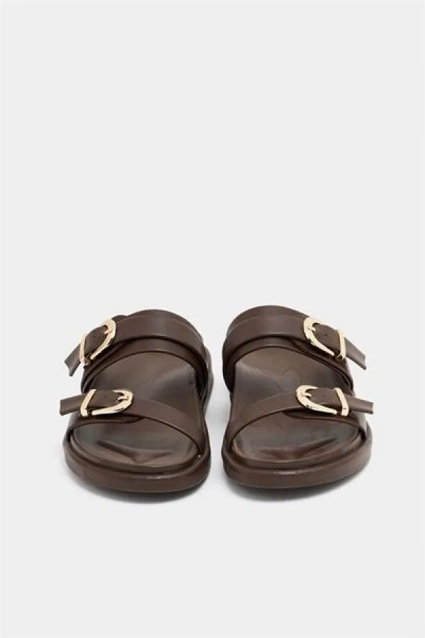 Chaussons tendance à double boucle marron