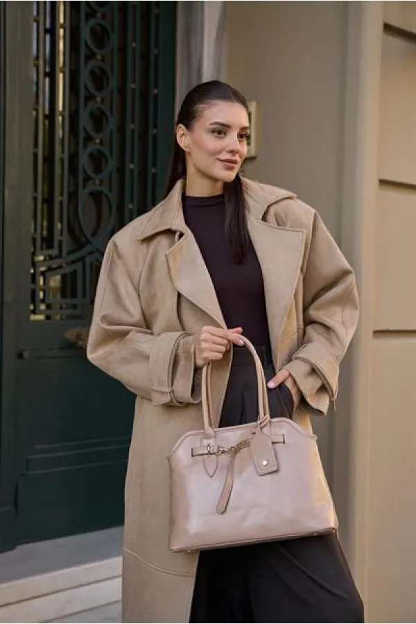 Sac à main rétro avec ceinture en vison
