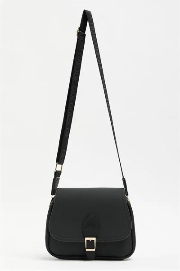 Sac à main et à bandoulière tendance et décontracté à boucle noir