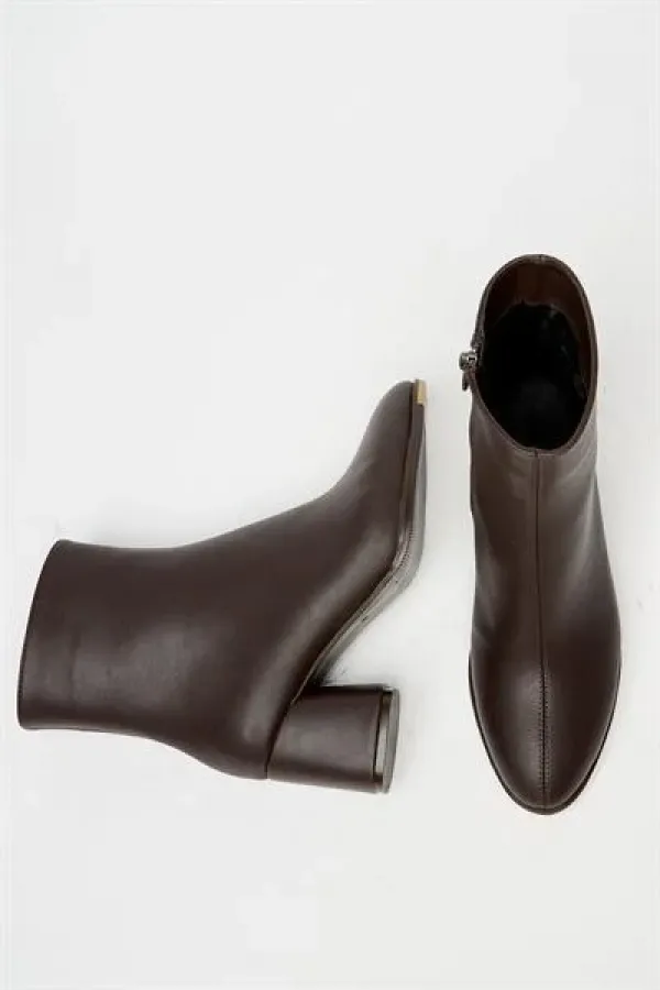 Bottes et bottines marron à talons hauts pour femmes – Bottes zippées décontractées et élégantes
