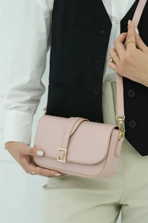 Sac bandoulière à boucle Alina pour femme - Poudre