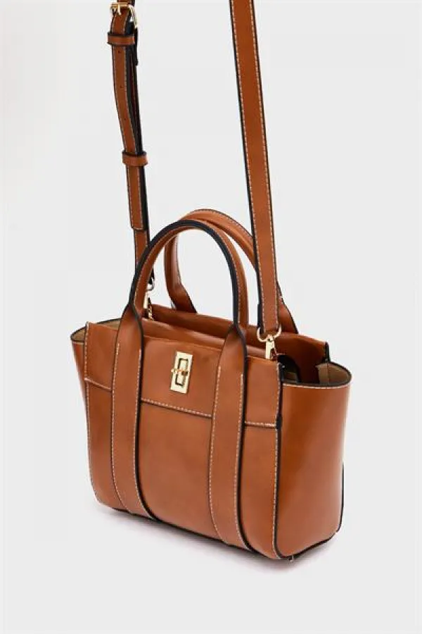 Mini sac fourre-tout à main et à bandoulière Tan Mini sac fourre-tout à main et à bandoulière Tan