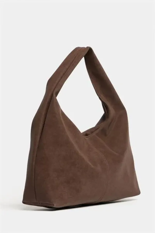 Sac cabas en daim marron pour femme - Modèle vintage souple
