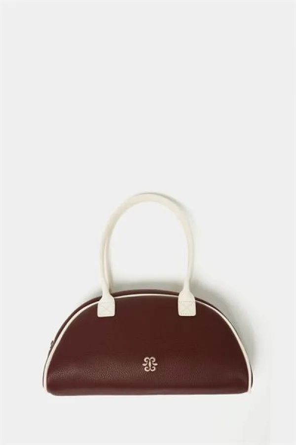Sac à main et à bandoulière rétro rouge bordeaux