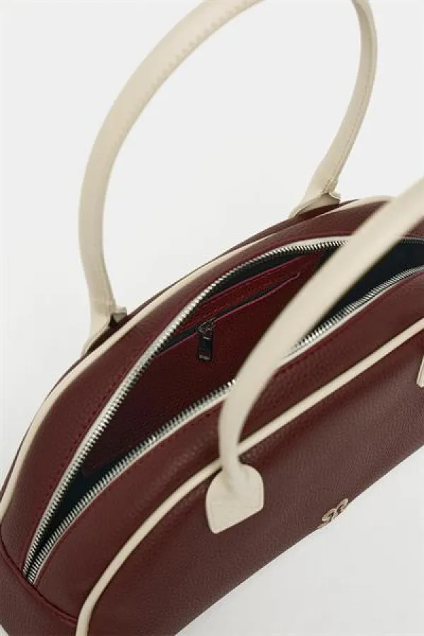Sac à main et à bandoulière rétro rouge bordeaux
