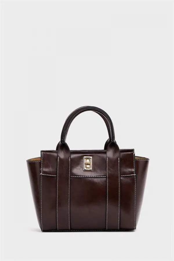 Mini sac fourre-tout à main et à bandoulière marron Mini sac fourre-tout à main et à bandoulière marron