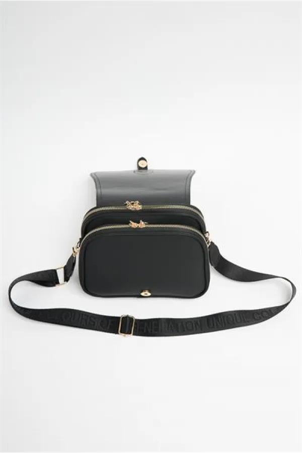 Sac à main et à bandoulière tendance et décontracté à boucle noir